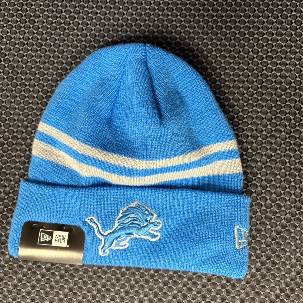 NFL Lions Blue and White Beanie
